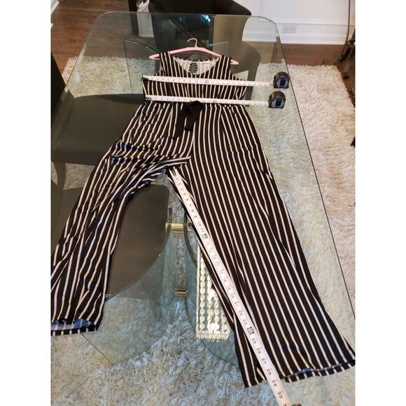 Wrapper Women's Black & White Polyester V-Neck Sleeveless Jumpsuit Size X-Large - Picture 5 of 14